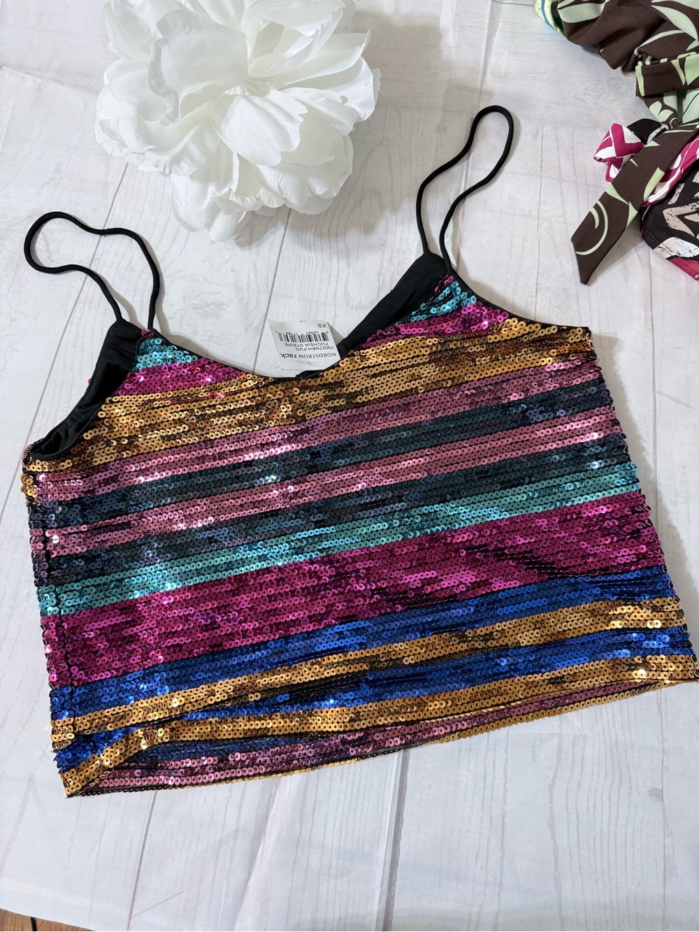 Wayf Multicolor Sequin Striped Camisole